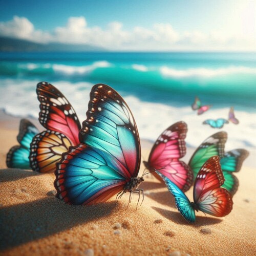 Beach in Butterfly Iphone wallpapers 8758