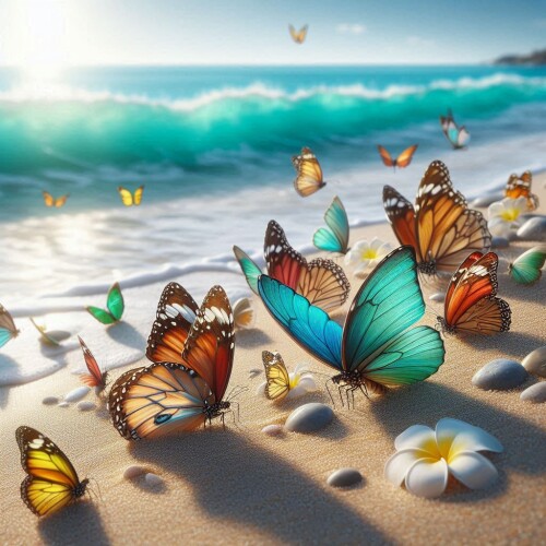 Beach in Butterfly Iphone wallpapers 983
