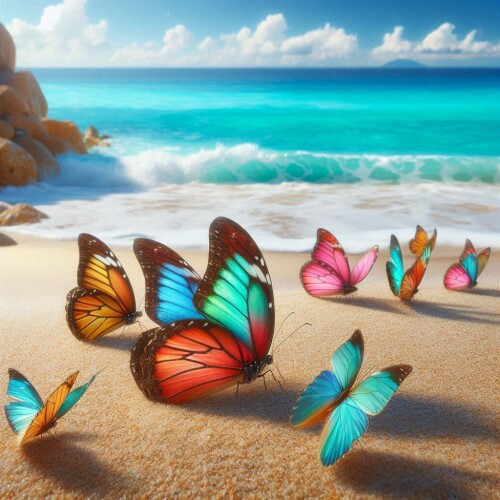 Beach in Butterfly Iphone wallpapers